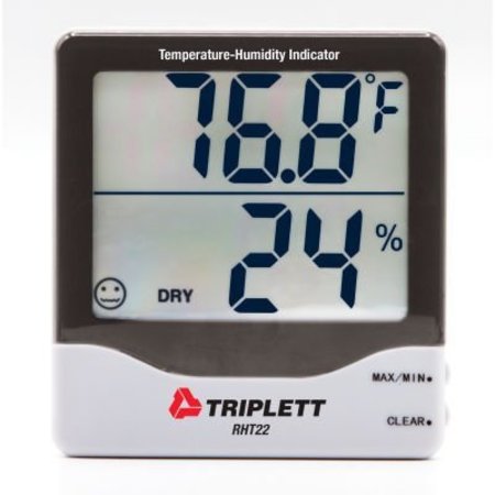 JEWELL INSTRUMENTS PAPER Triplett Humidity & Temperature Indicator, 10 to 99%RH, 32 to 122F RHT22